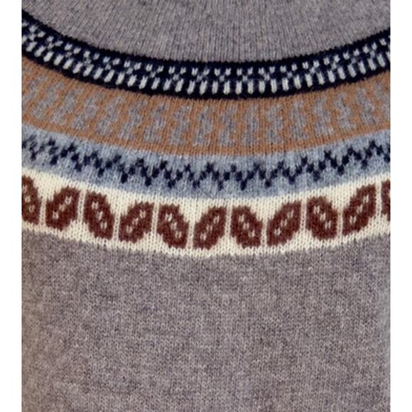 Garnet Hill Sz Small Lambswool / Angora Fair Isle Tunic Sweater / Mini Dress - Picture 7 of 8